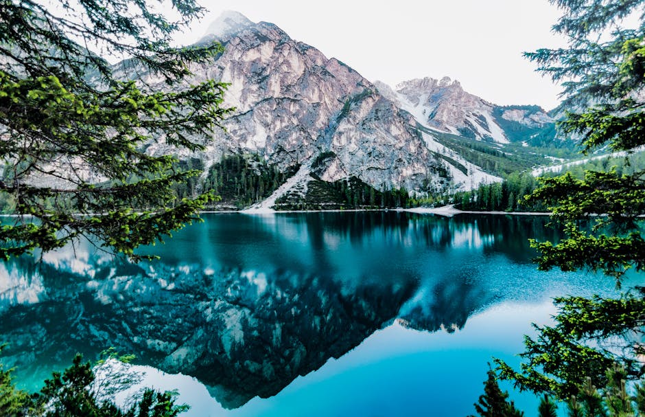Crystal clear mountain lake reflecting transparency